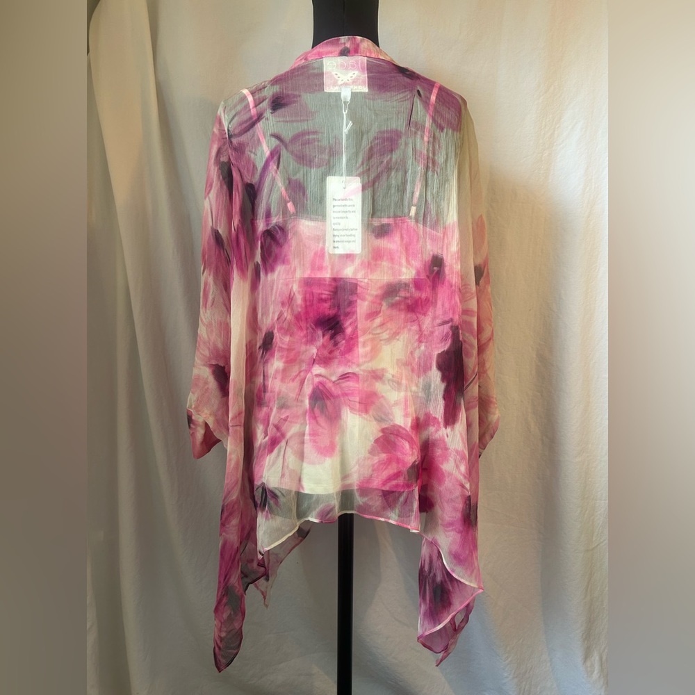 Johnny Was Katia Floral Silk Handkerchief Blouse size Small Medium NWT - Picture 14 of 16
